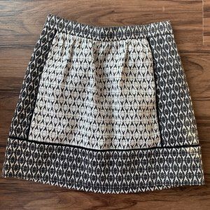 J Crew Black and Ivory Skirt Sz 0